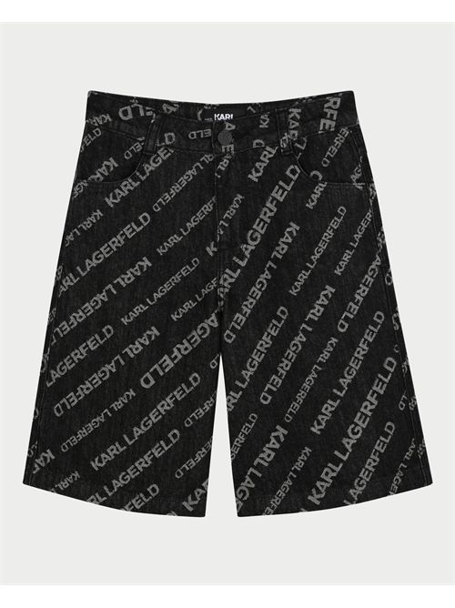 Karl Lagerfeld children's Bermuda shorts with all-over logo KARL LAGERFELD | Z30415Z20